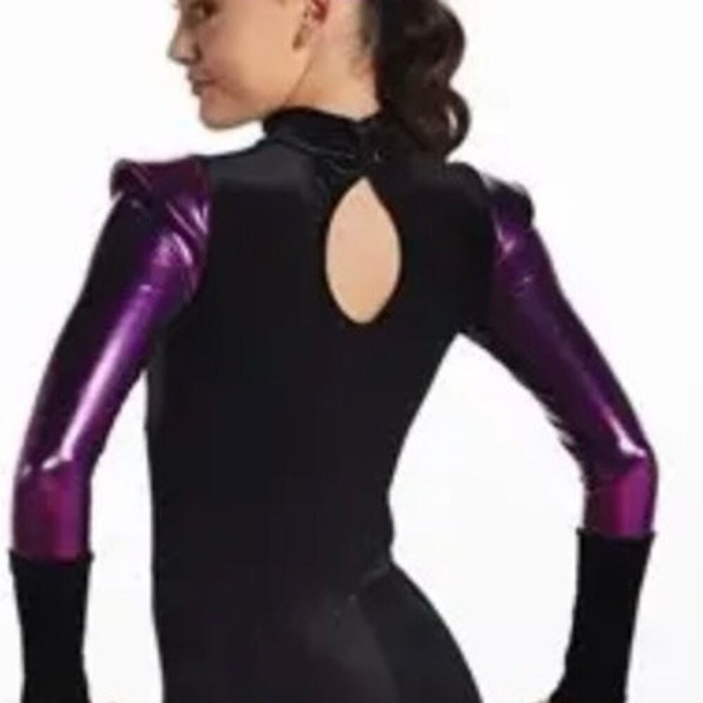 NEW Kaboom Pow 17648 Weissman Showtime Red, Black Sequin Unitard Size 1C / 8-10 - Picture 5 of 7